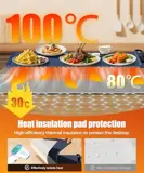 LNNIW electric food warming mat with 100°C surface and heat insulation pad protection