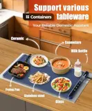 LNNIW dark blue food warming mat supports ceramic, enamelware, stainless steel and glass tableware