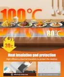 LNNIW electric warming mat for food with heat insulation pad protecting the table at 100°C surface heat