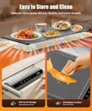 LNNIW roll-up food warming mat in dark grey – easy to store and wipe clean